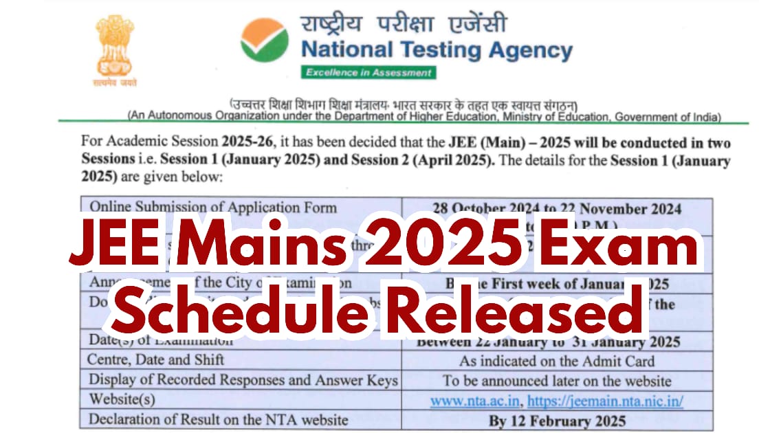 JEE Mains 2025 Session 2 Exam Schedule Released, Exams To Begin From April 2
